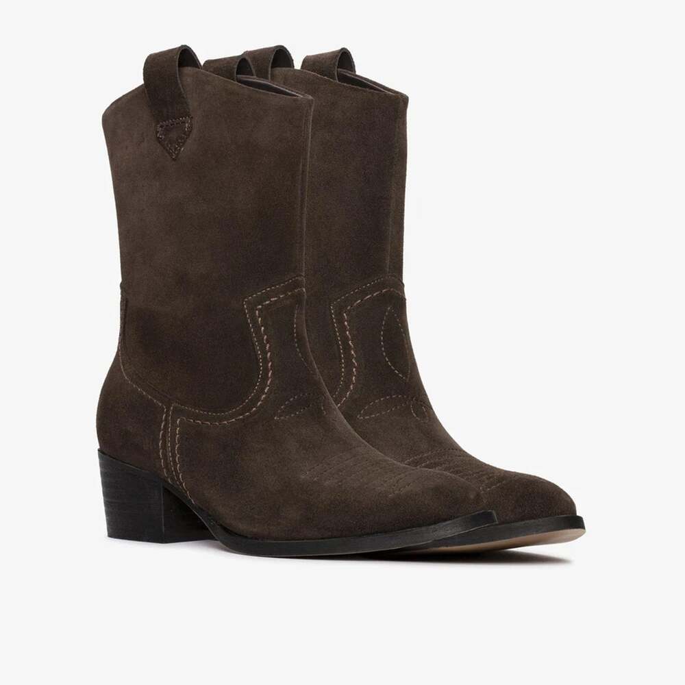 Clarks Women's Octavia Up Dark Brown Suede Ankle Cowboy Boots NWO 9B Size 9